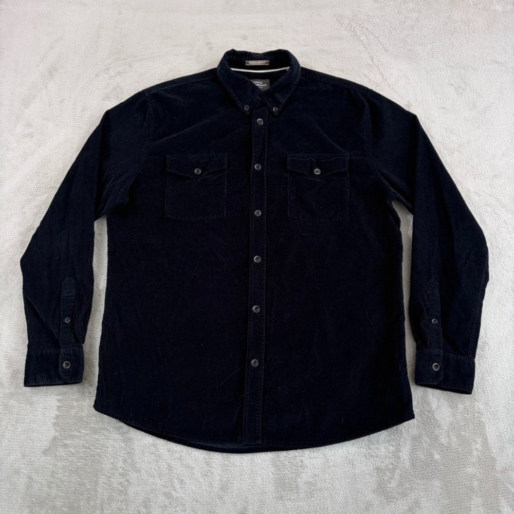 Quiksilver Waterman Work Shirt in Black Corduroy Men Large Regular Fit Outdoors